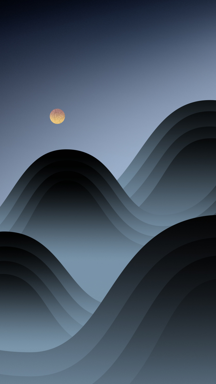 Meizu, Arte, Luna, Pendiente, Tintes y Matices. Wallpaper in 750x1334 Resolution