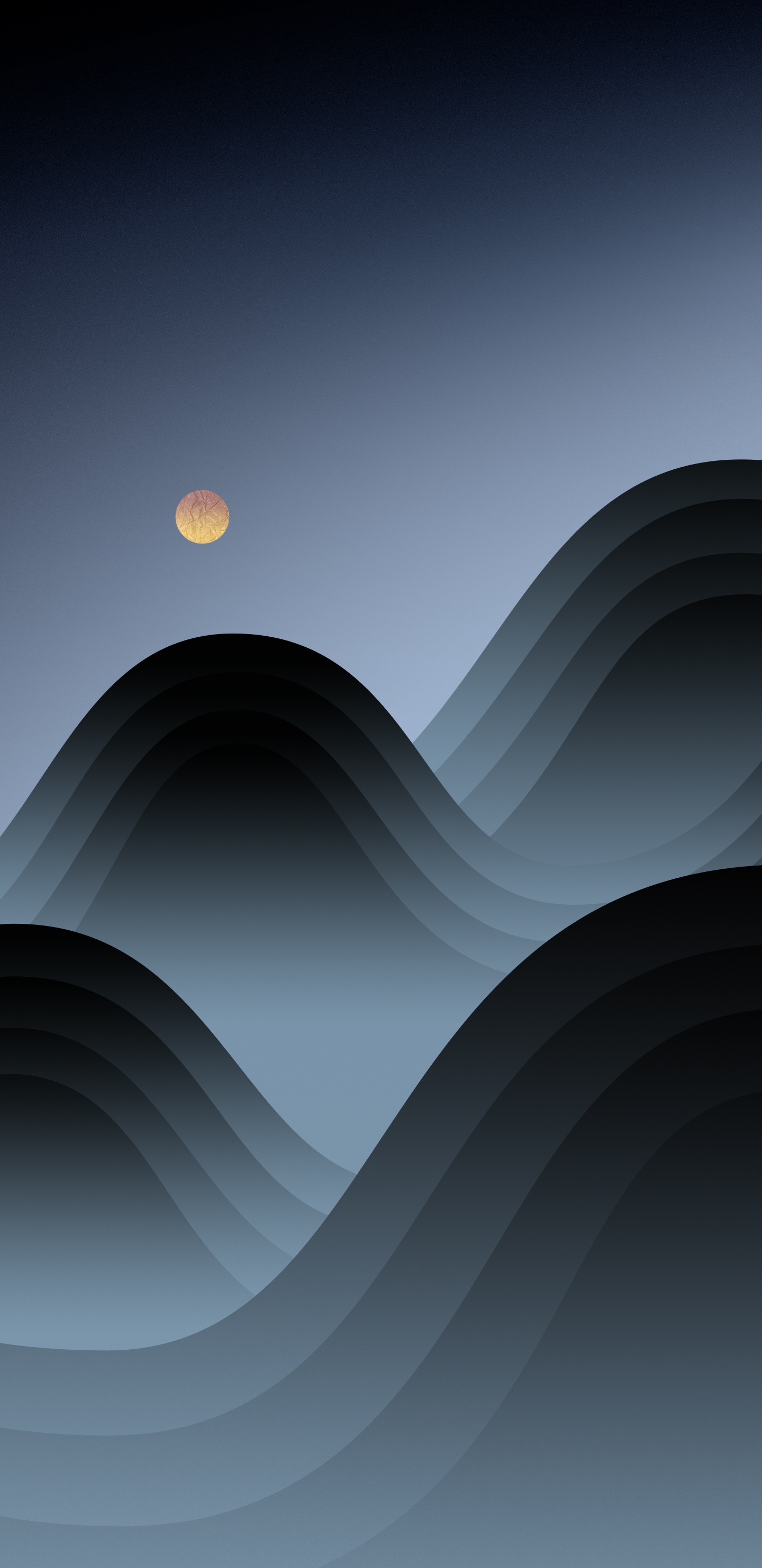 Meizu, 艺术, 月亮, 斜坡, 和阴影的色彩 壁纸 1440x2960 允许