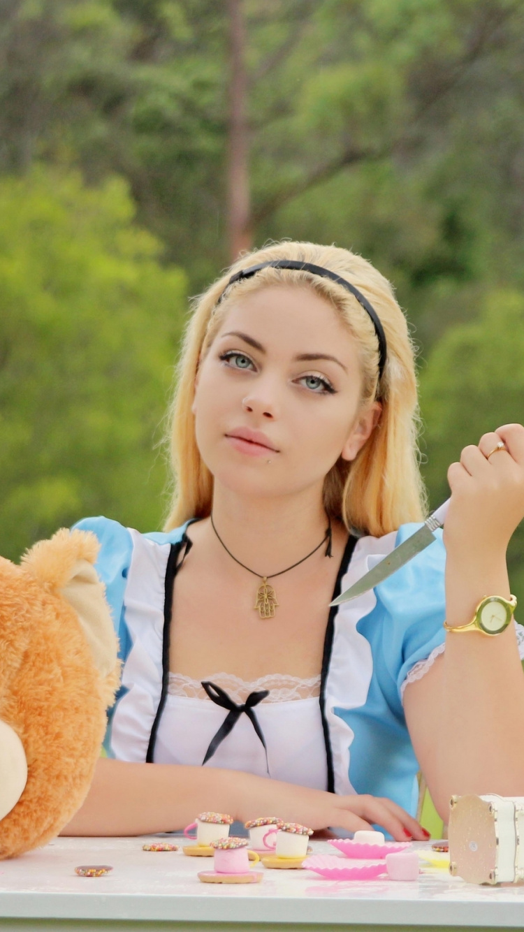 女孩, 餐巾, 快乐的, 粉红色, 休闲 壁纸 750x1334 允许