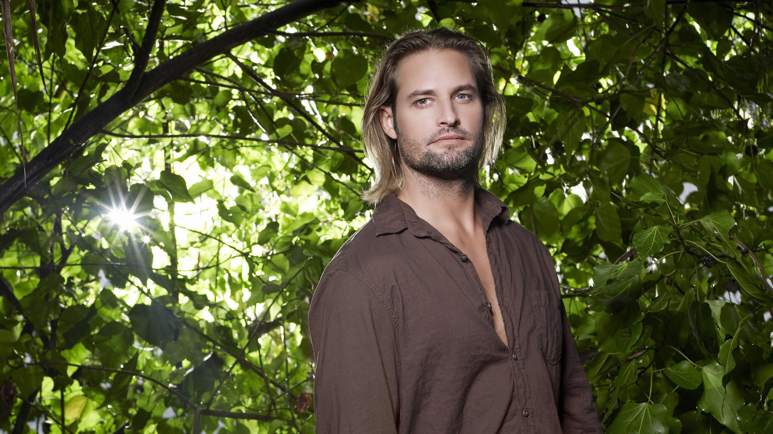 Josh Holloway, James Sawyer Ford, Verloren, Gesichtsbehaarung, Baum. Wallpaper in 2560x1440 Resolution