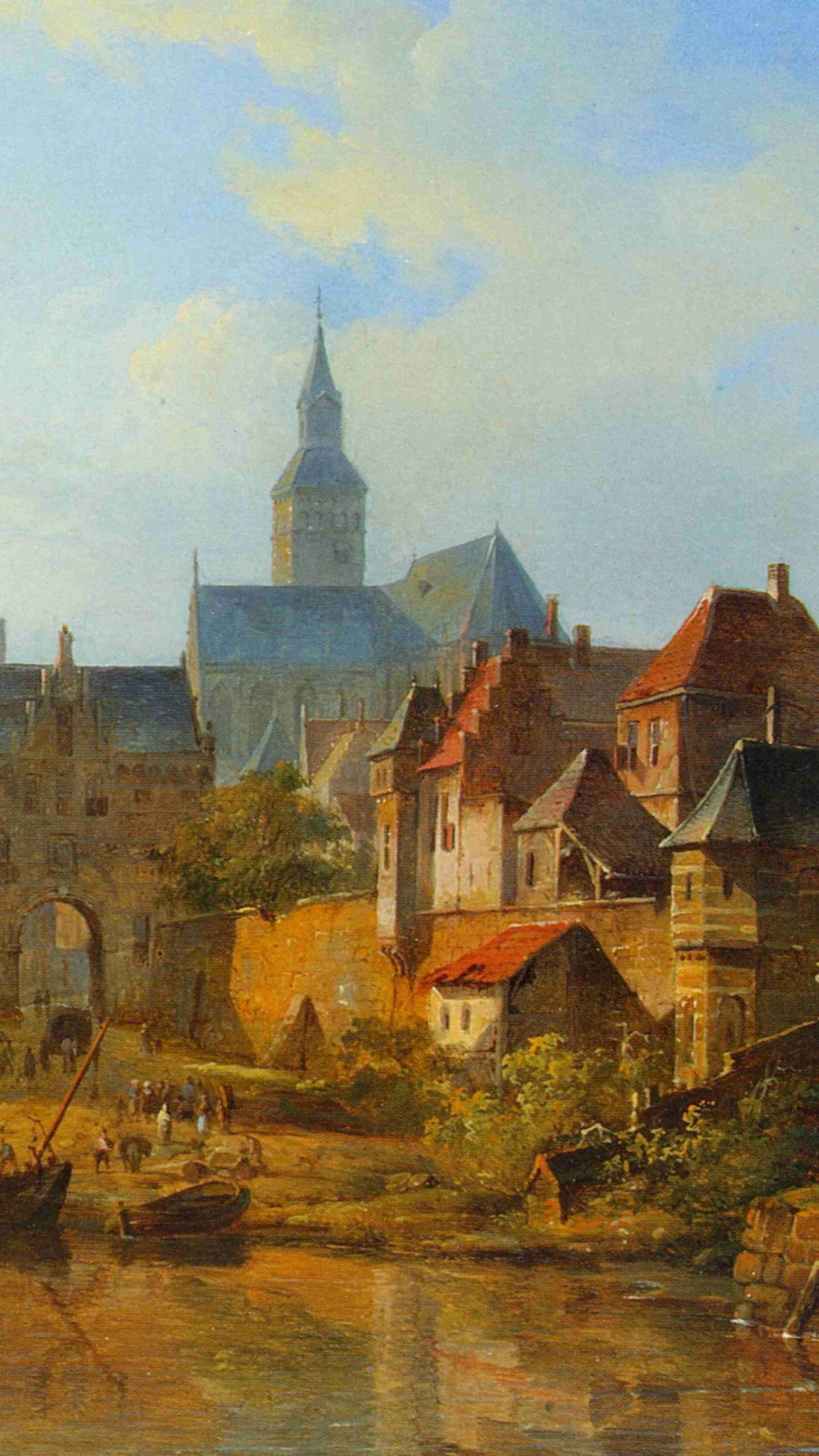 Braunes Und Graues Betongebäude in Der Nähe Eines Gewässers. Wallpaper in 1080x1920 Resolution