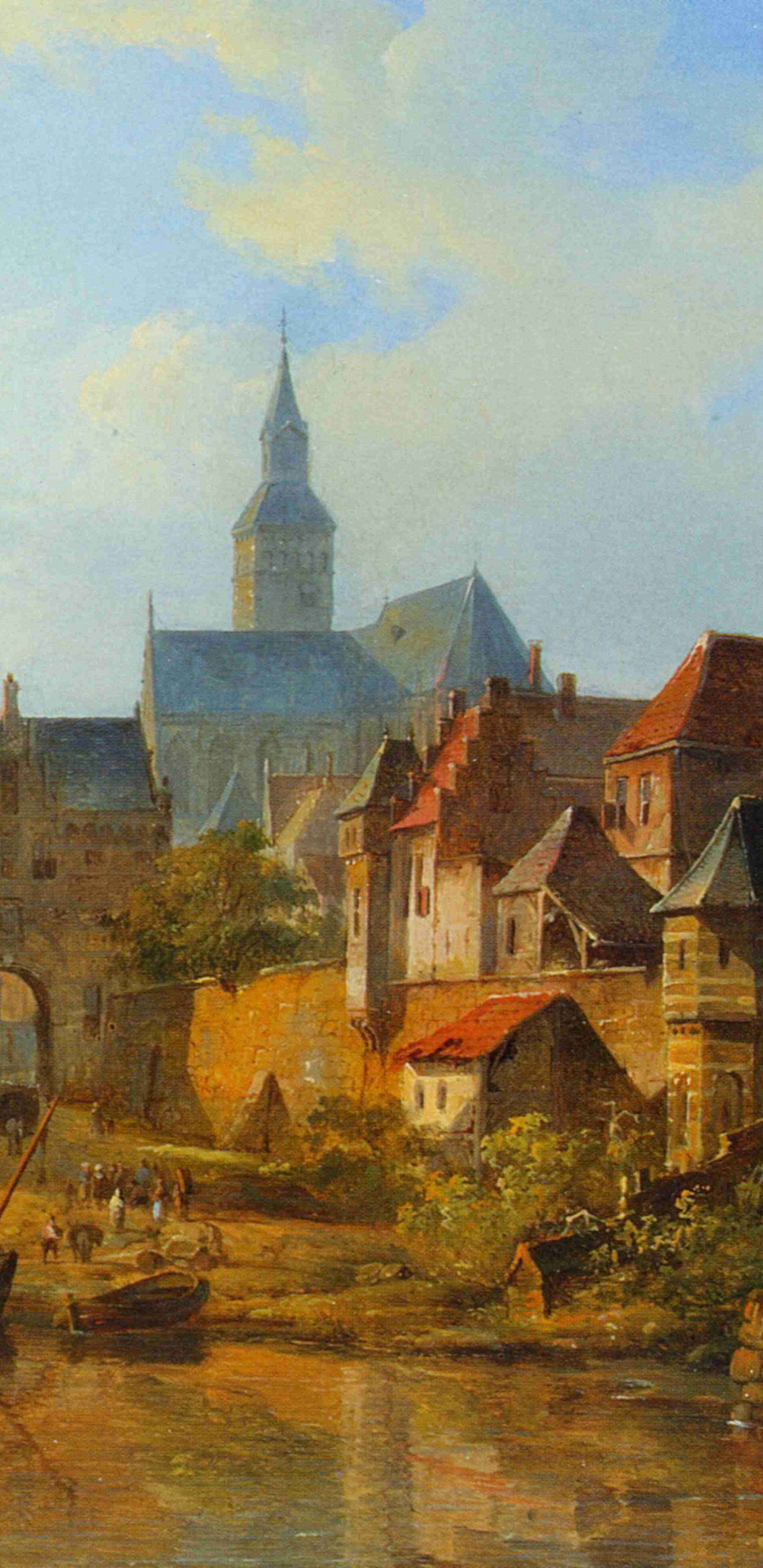 Braunes Und Graues Betongebäude in Der Nähe Eines Gewässers. Wallpaper in 1440x2960 Resolution