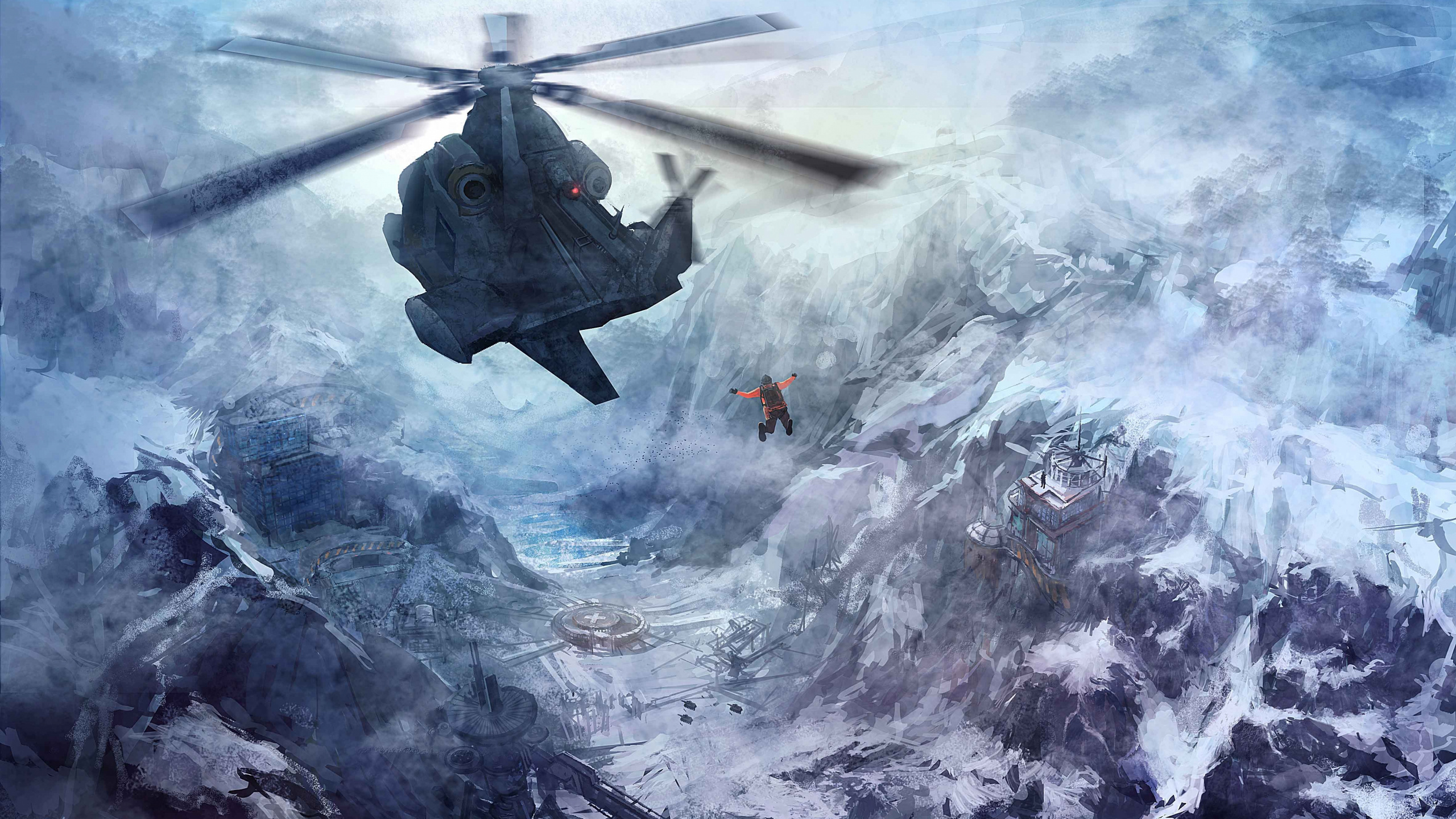 Pintura Abstracta en Blanco y Negro. Wallpaper in 2560x1440 Resolution