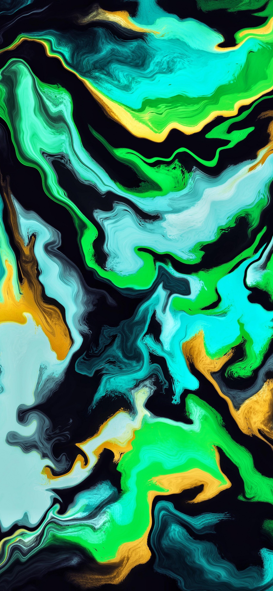 Modern Art, Green, Art Paint, Vegetation, Body of Water. Wallpaper in 1125x2436 Resolution
