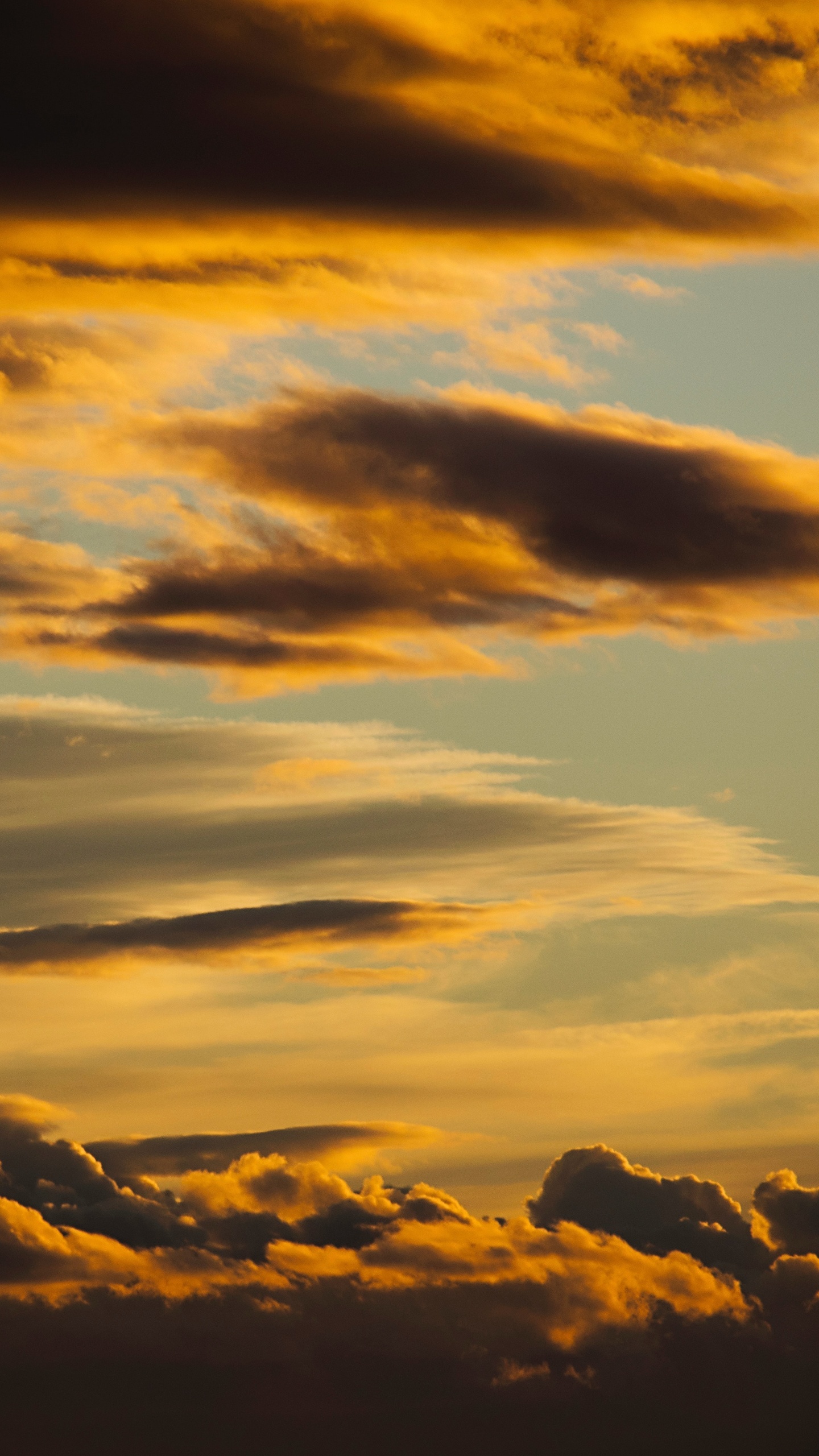 Puesta, Afterglow, Ambiente, Noche, Cumulus. Wallpaper in 1440x2560 Resolution