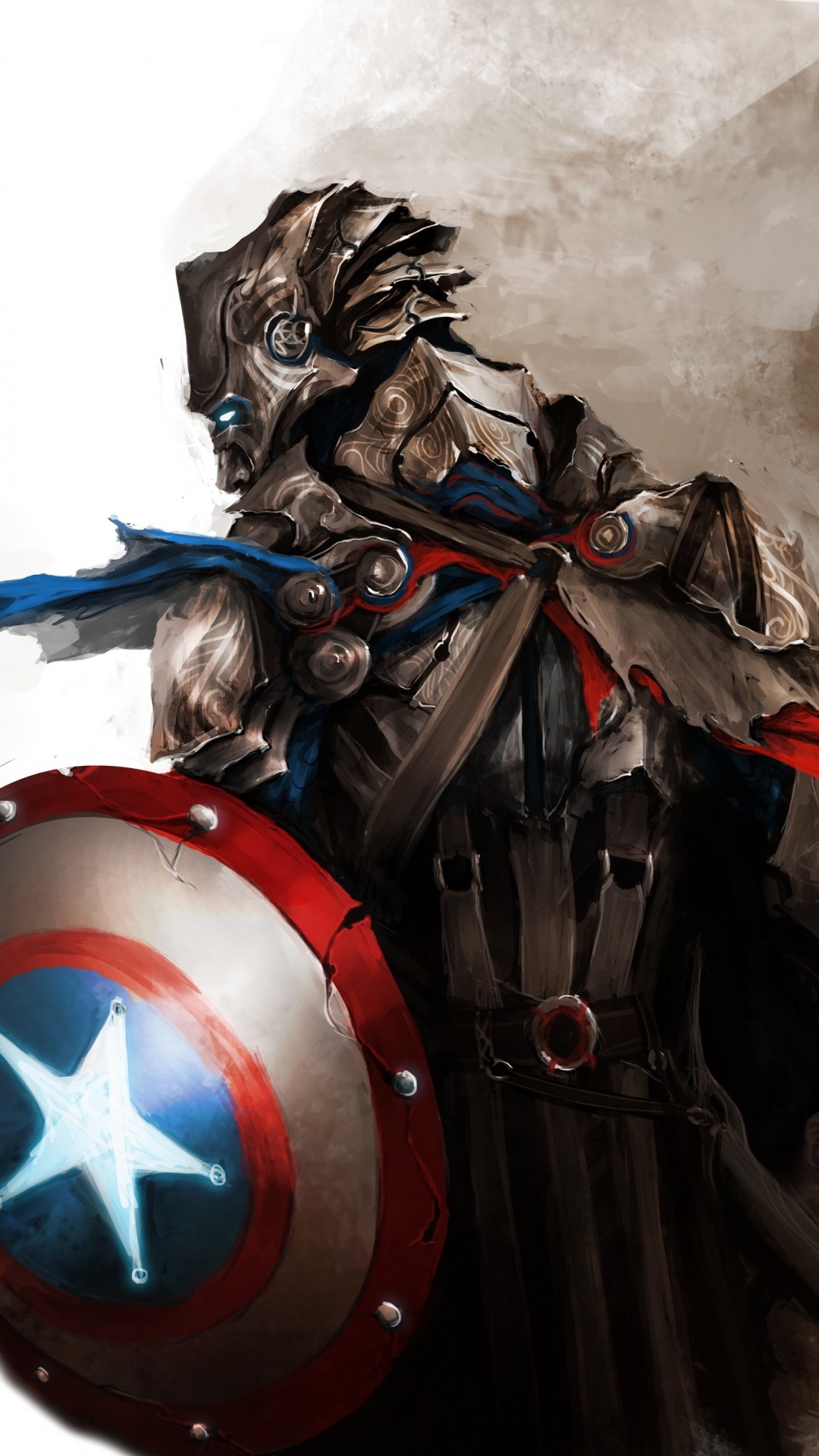 Blue and Red Logo on White Background. Wallpaper in 1080x1920 Resolution