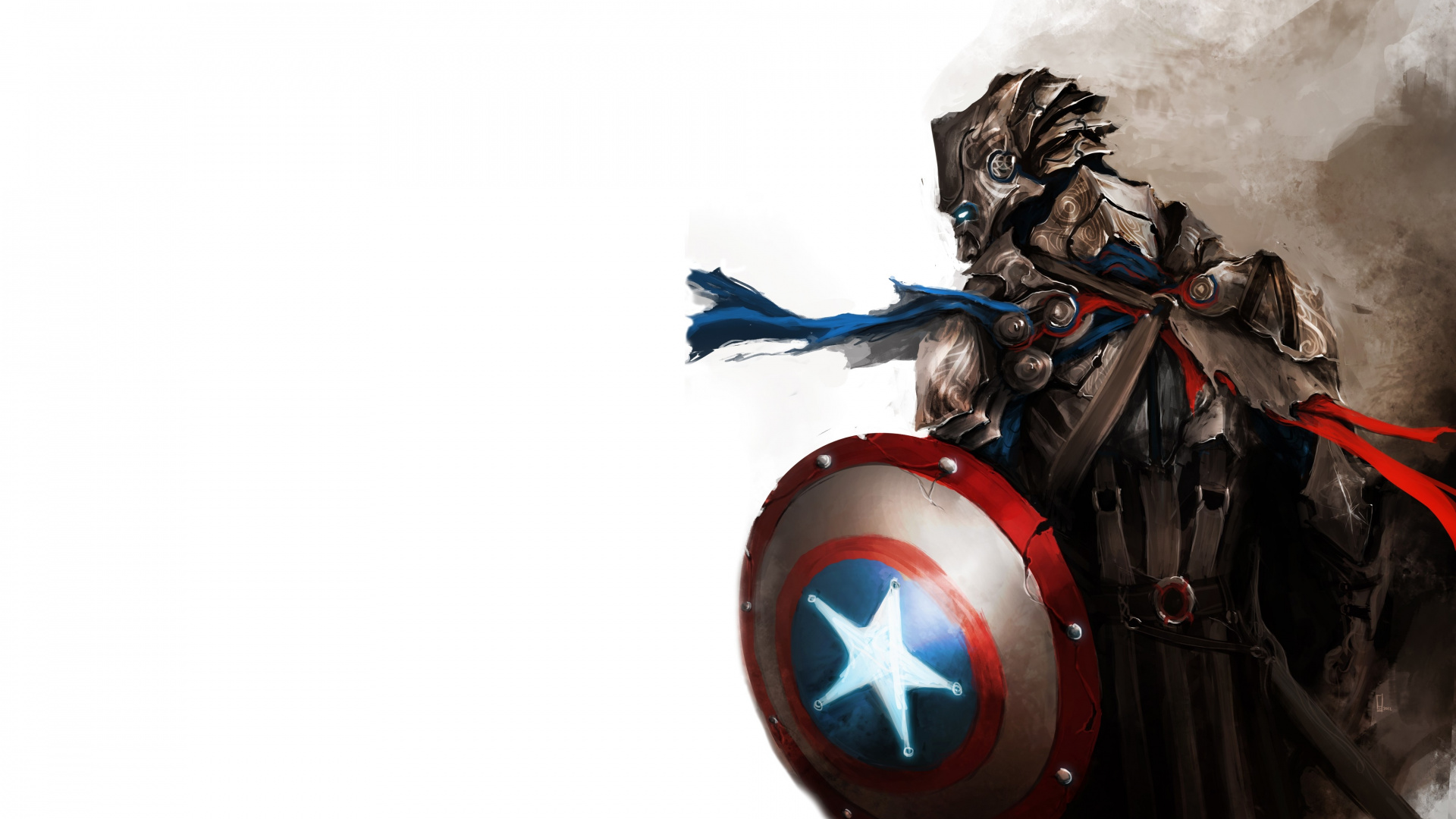 Blue and Red Logo on White Background. Wallpaper in 1920x1080 Resolution