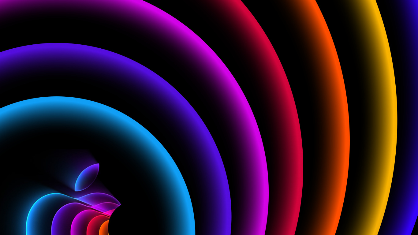 Spirale, Apple, IOS, Android, la Pureté de la Couleur. Wallpaper in 1366x768 Resolution