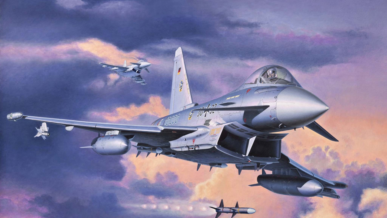 Grauer Kampfjet, Der Tagsüber Über Wolken Fliegt. Wallpaper in 1280x720 Resolution