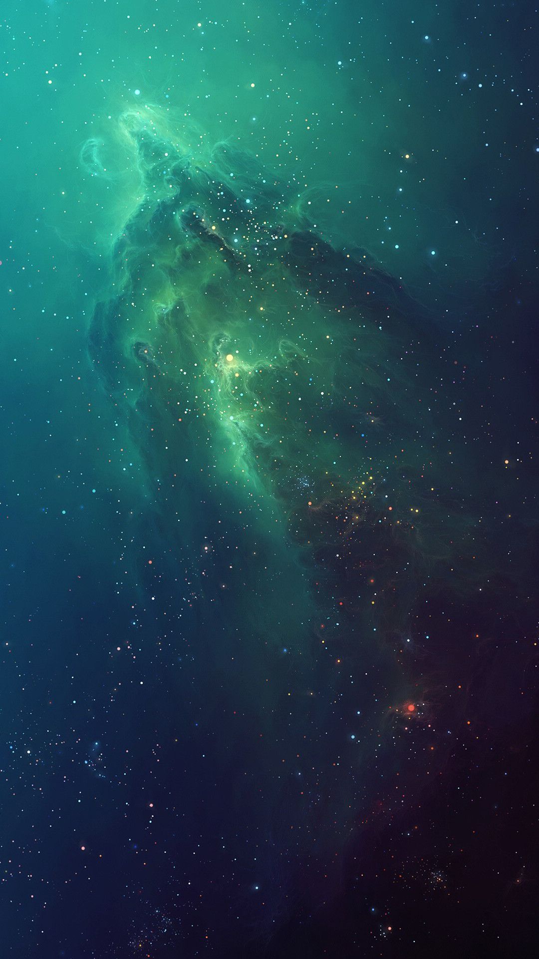 Illustration de la Galaxie Verte et Noire. Wallpaper in 1080x1920 Resolution