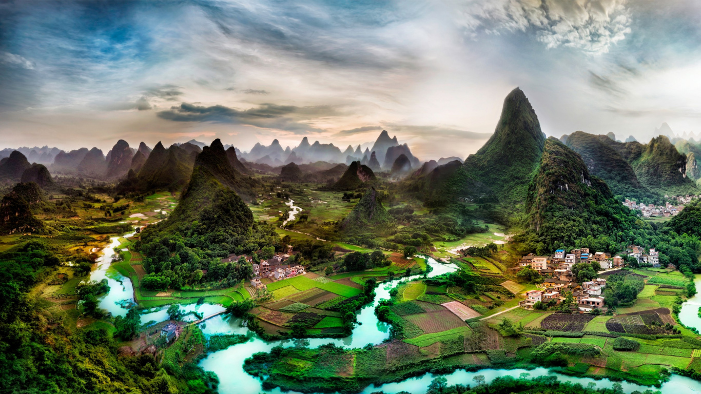 性质, 安装的风景, 植被, 里程碑, 龙胜米的露台 壁纸 1366x768 允许