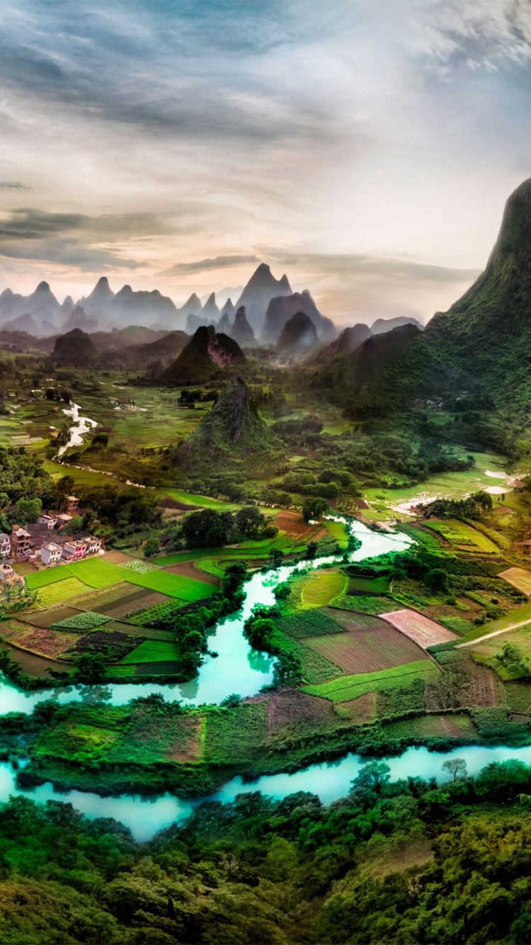 性质, 安装的风景, 植被, 里程碑, 龙胜米的露台 壁纸 750x1334 允许