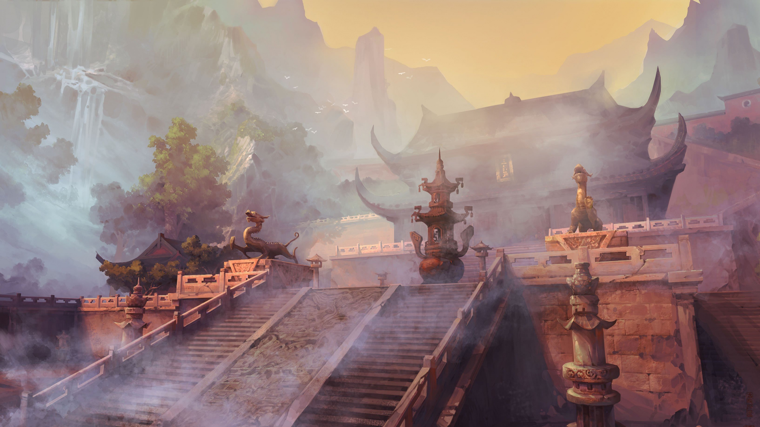 Personas Sentadas en un Banco de Madera Marrón Cerca de Árboles Verdes Durante el Día. Wallpaper in 2560x1440 Resolution