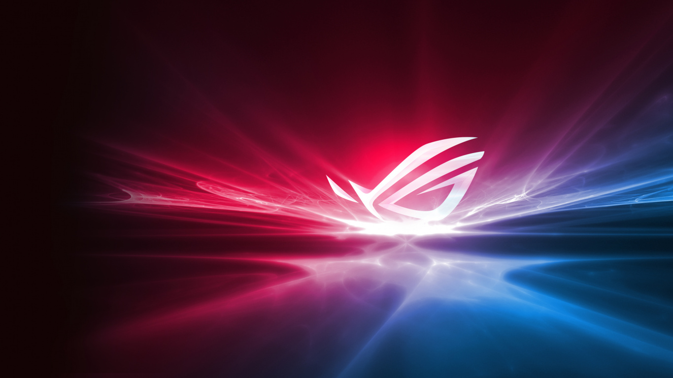 Asus, Diseño Gráfico, Neon, Arte Fractal, Serie ROG STRIX. Wallpaper in 1366x768 Resolution