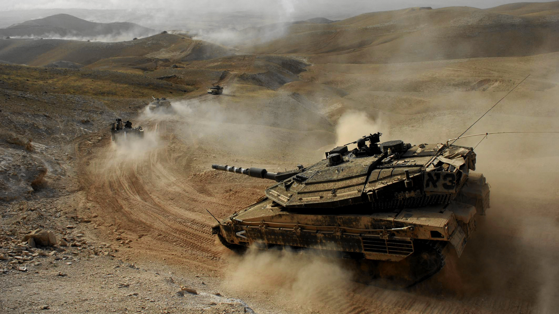 Tank, Dust, Military, Self Propelled Artillery, Main Battle Tank. Wallpaper in 1920x1080 Resolution