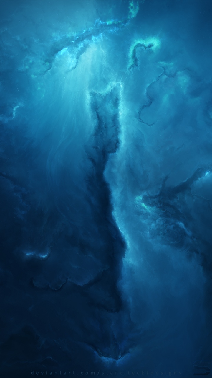 Peinture Abstraite Bleue et Blanche. Wallpaper in 720x1280 Resolution