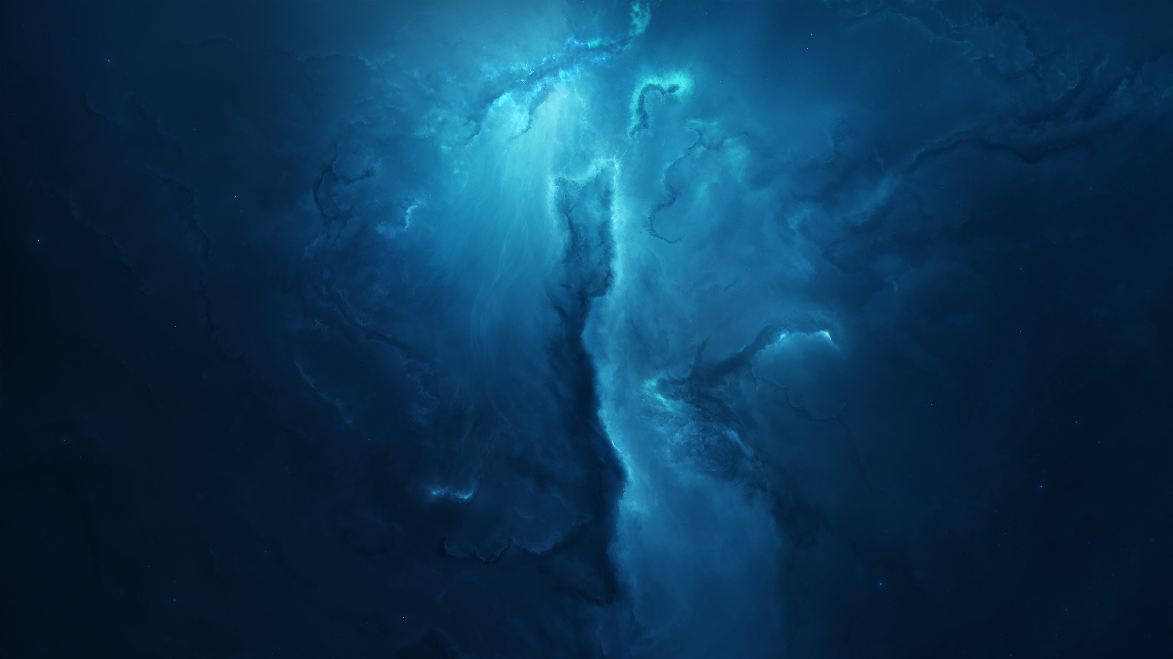 Pintura Abstracta Azul y Blanca. Wallpaper in 3840x2160 Resolution