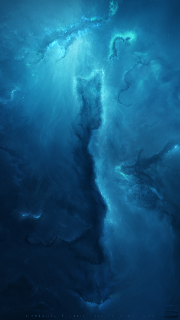 Blue and White Abstract Painting. Wallpaper in 750x1334 Resolution