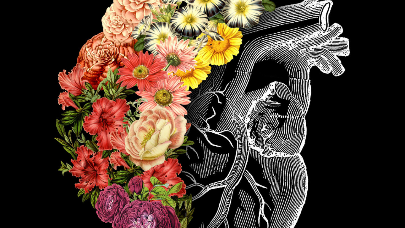 Blumenherz Kunst, Kunst, Malerei, Herzen, Icanvas. Wallpaper in 1366x768 Resolution