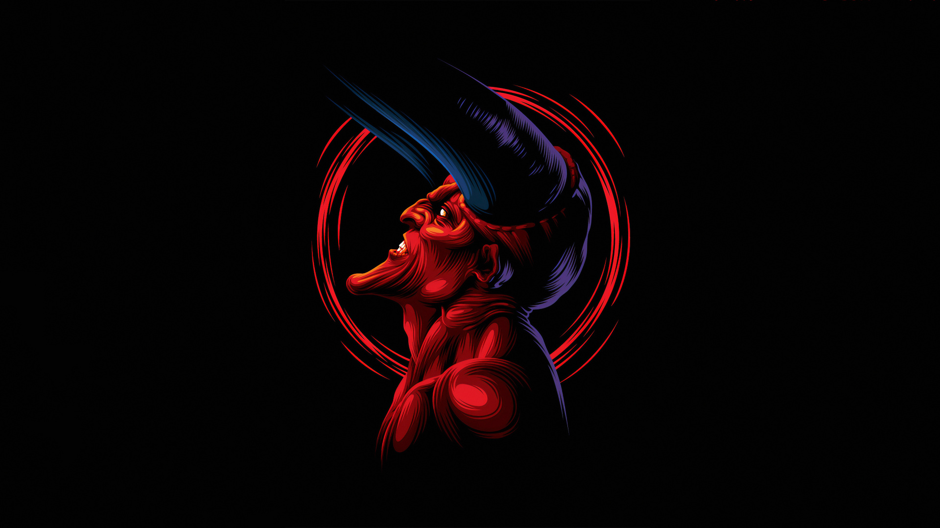 Illustration de Dragon Rouge et Noir. Wallpaper in 1920x1080 Resolution