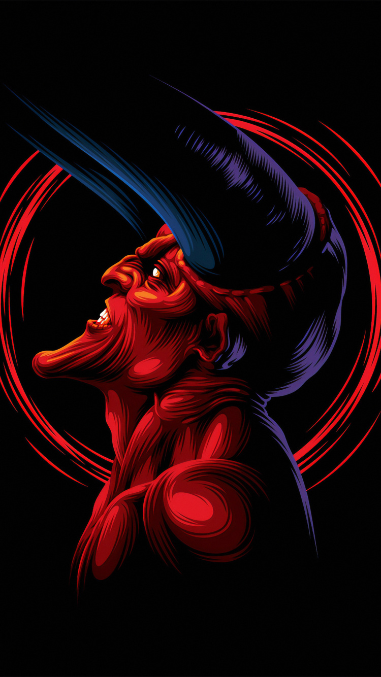 Red and Black Dragon Illustration. Wallpaper in 750x1334 Resolution