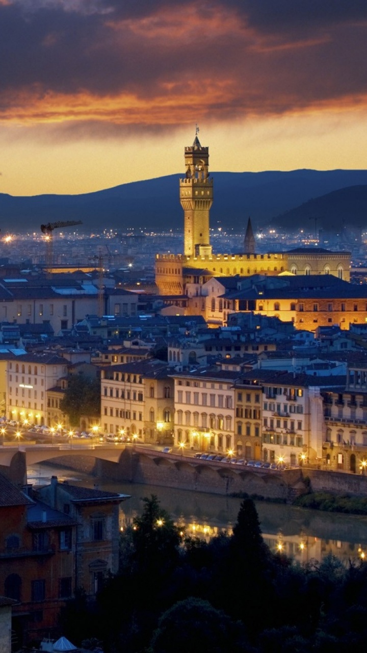 Horizon de la Ville Pendant la Nuit. Wallpaper in 720x1280 Resolution