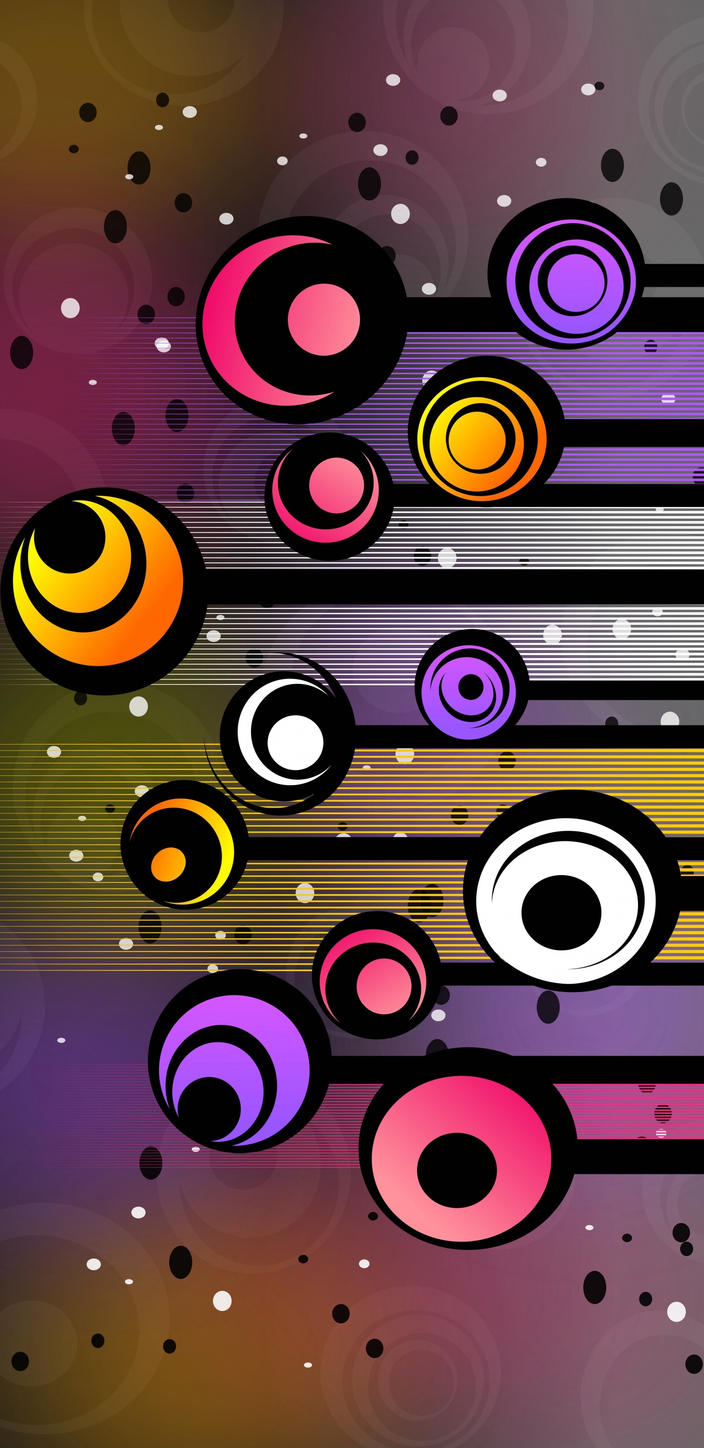 Lila Grüne Und Schwarze Abstrakte Malerei. Wallpaper in 1440x2960 Resolution