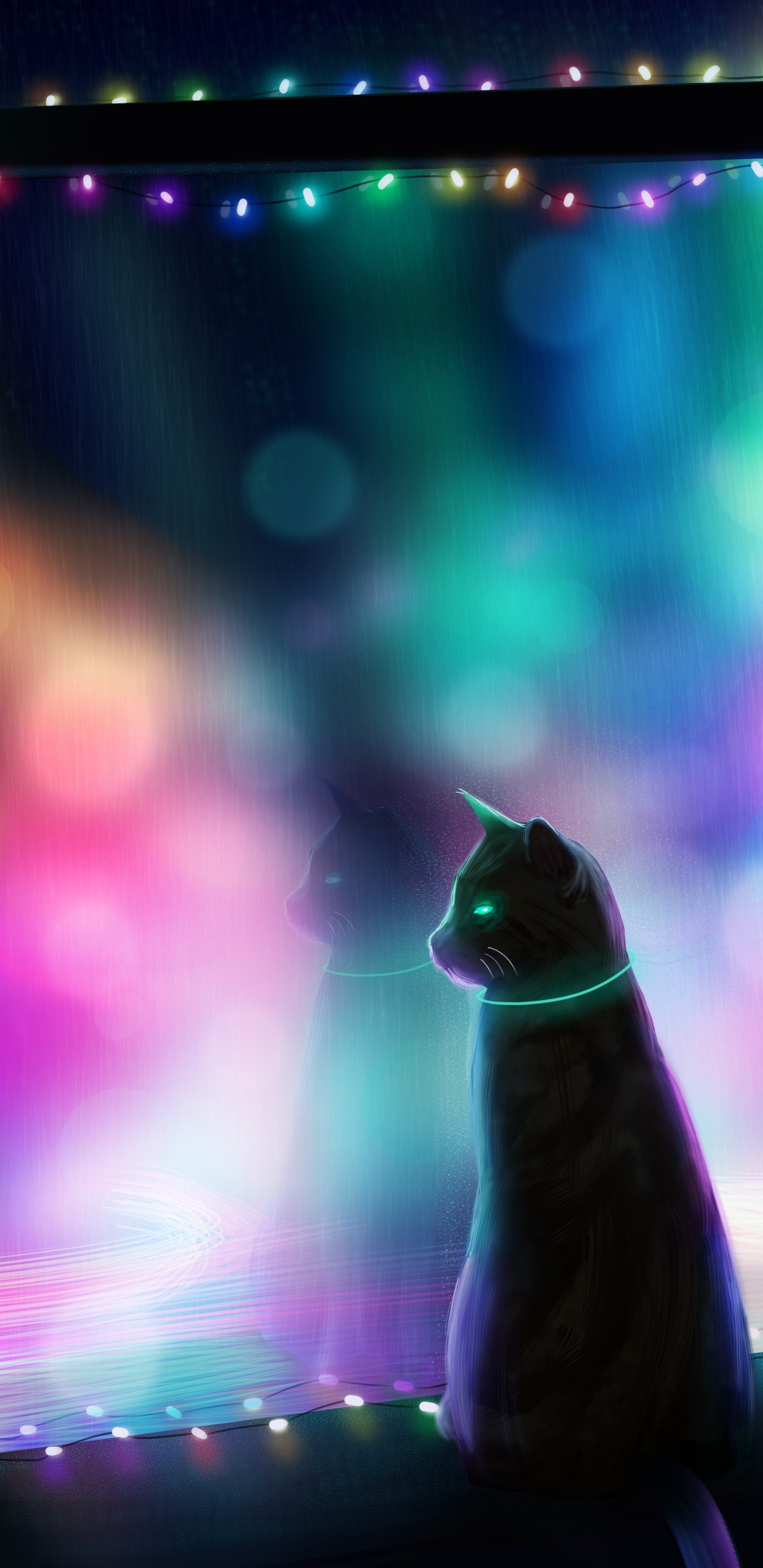 Weiße Katze Auf Braunem Holzrahmen. Wallpaper in 1440x2960 Resolution