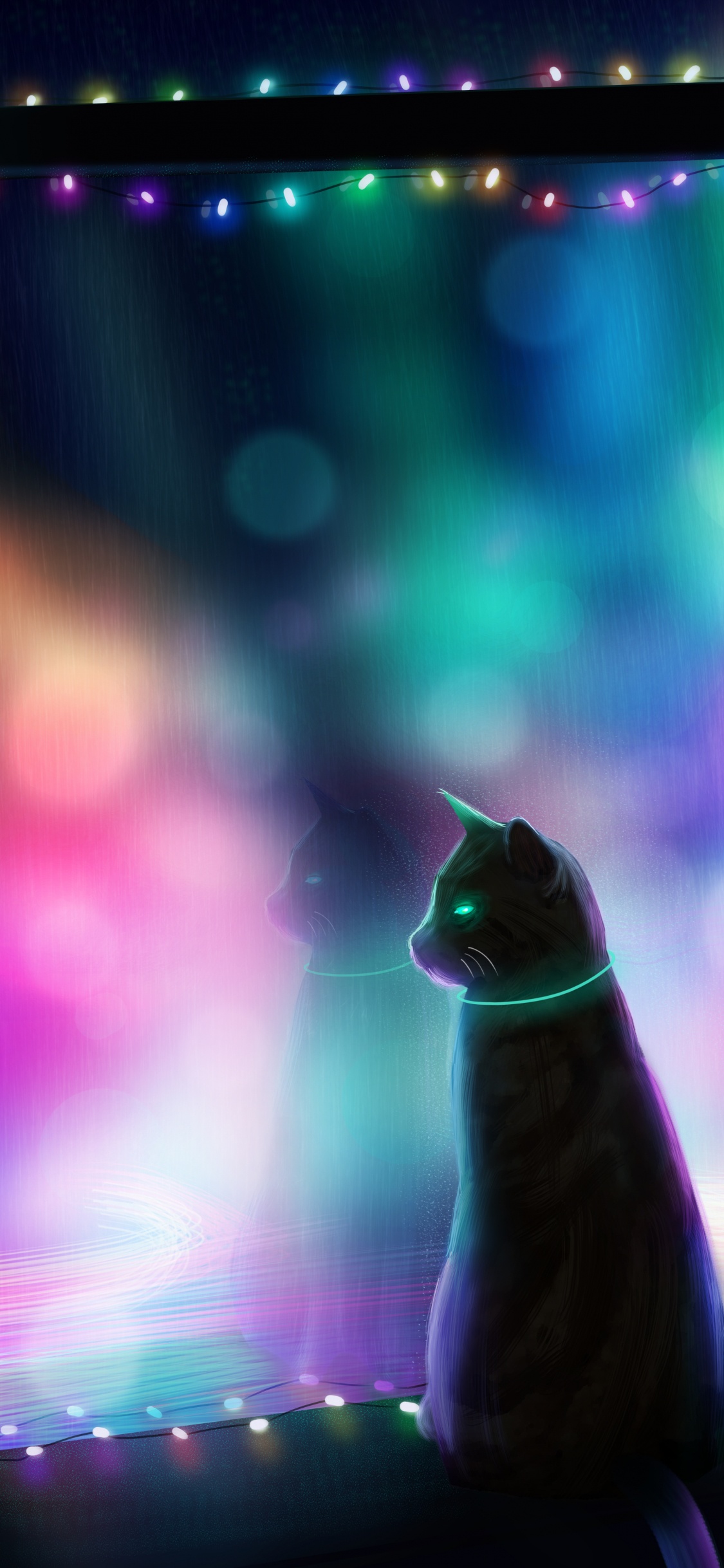 艺术, 光, 视觉效果的灯光, 品红色, 猫科 壁纸 1125x2436 允许