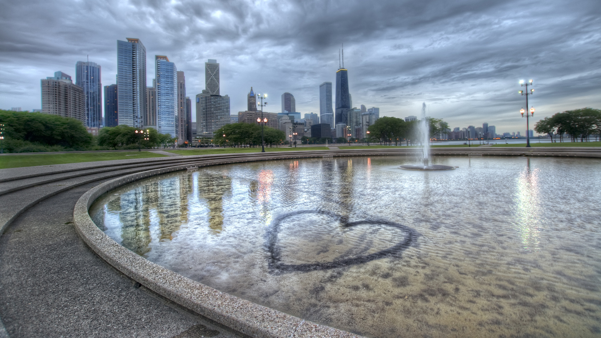 City Skyline Under Gray Cloudy Sky During Daytime. Wallpaper in 1920x1080 Resolution