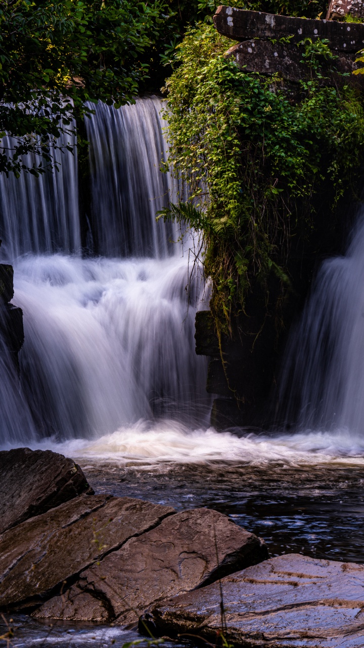 Wasserfall, Natur, Wasser, Fluss, Naturlandschaft. Wallpaper in 720x1280 Resolution