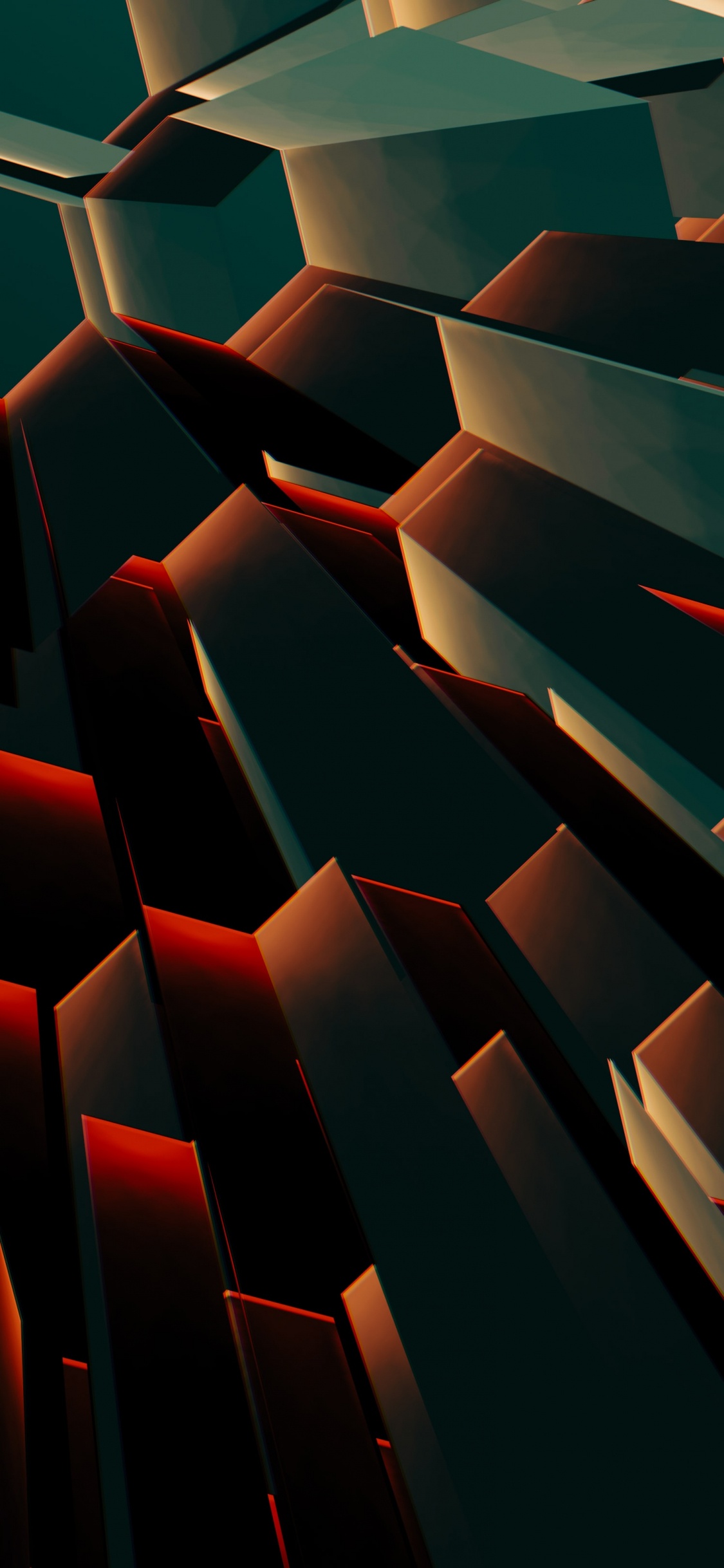 Light, Hexagon, Design, Graphics, Orange. Wallpaper in 1125x2436 Resolution