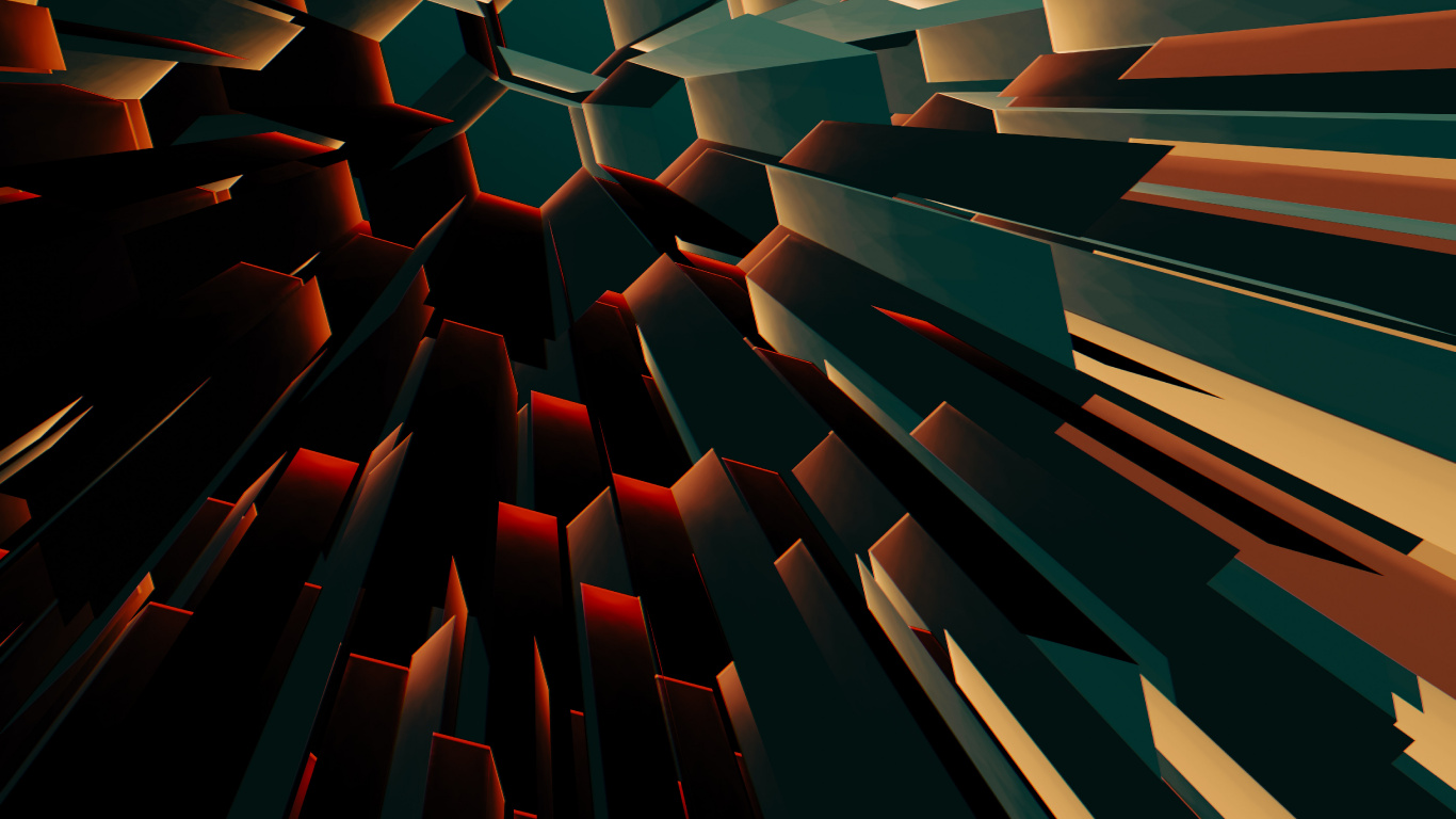 Light, Hexagon, Design, Graphics, Orange. Wallpaper in 1366x768 Resolution