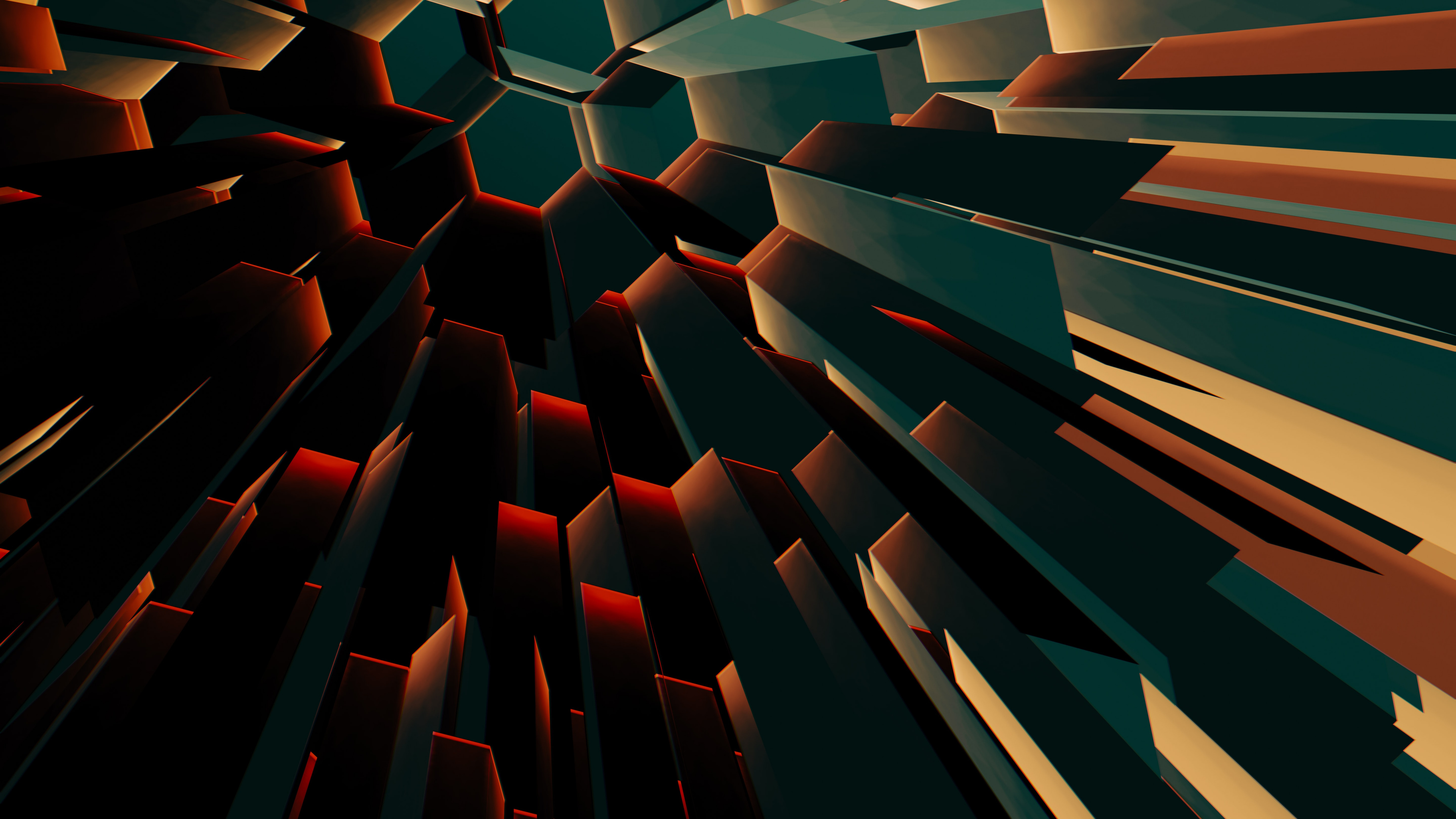 Lumière, Hexagone, Conception, Graphique, Orange. Wallpaper in 3840x2160 Resolution