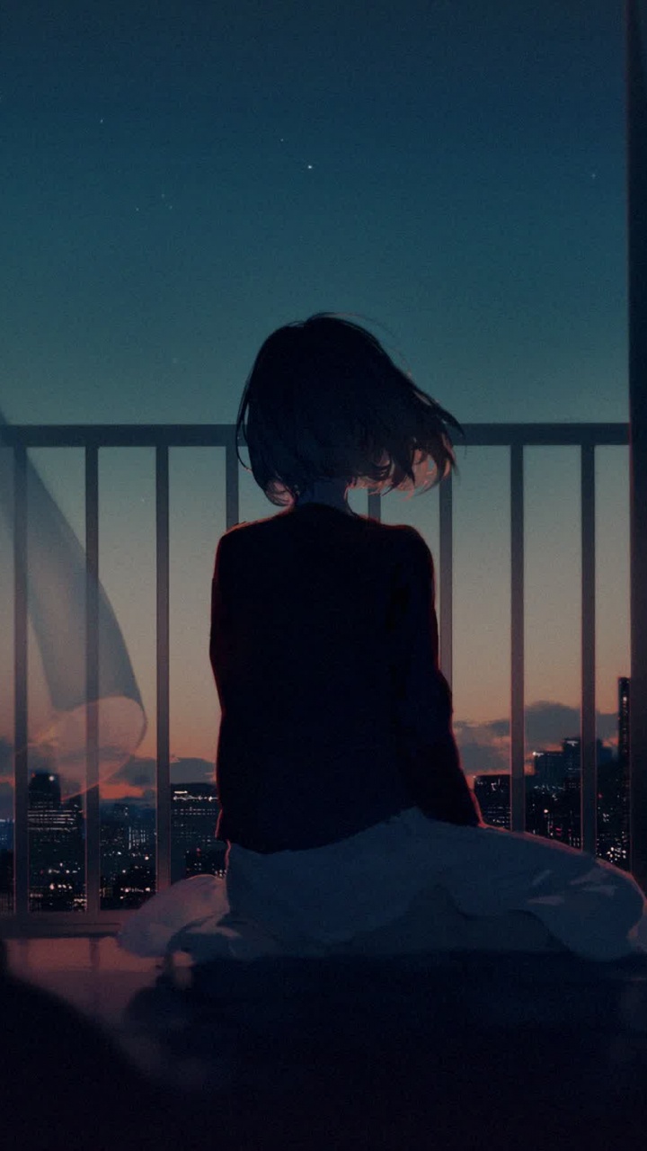 Femme en Chemise Noire à Manches Longues Assise Sur le Sol. Wallpaper in 720x1280 Resolution