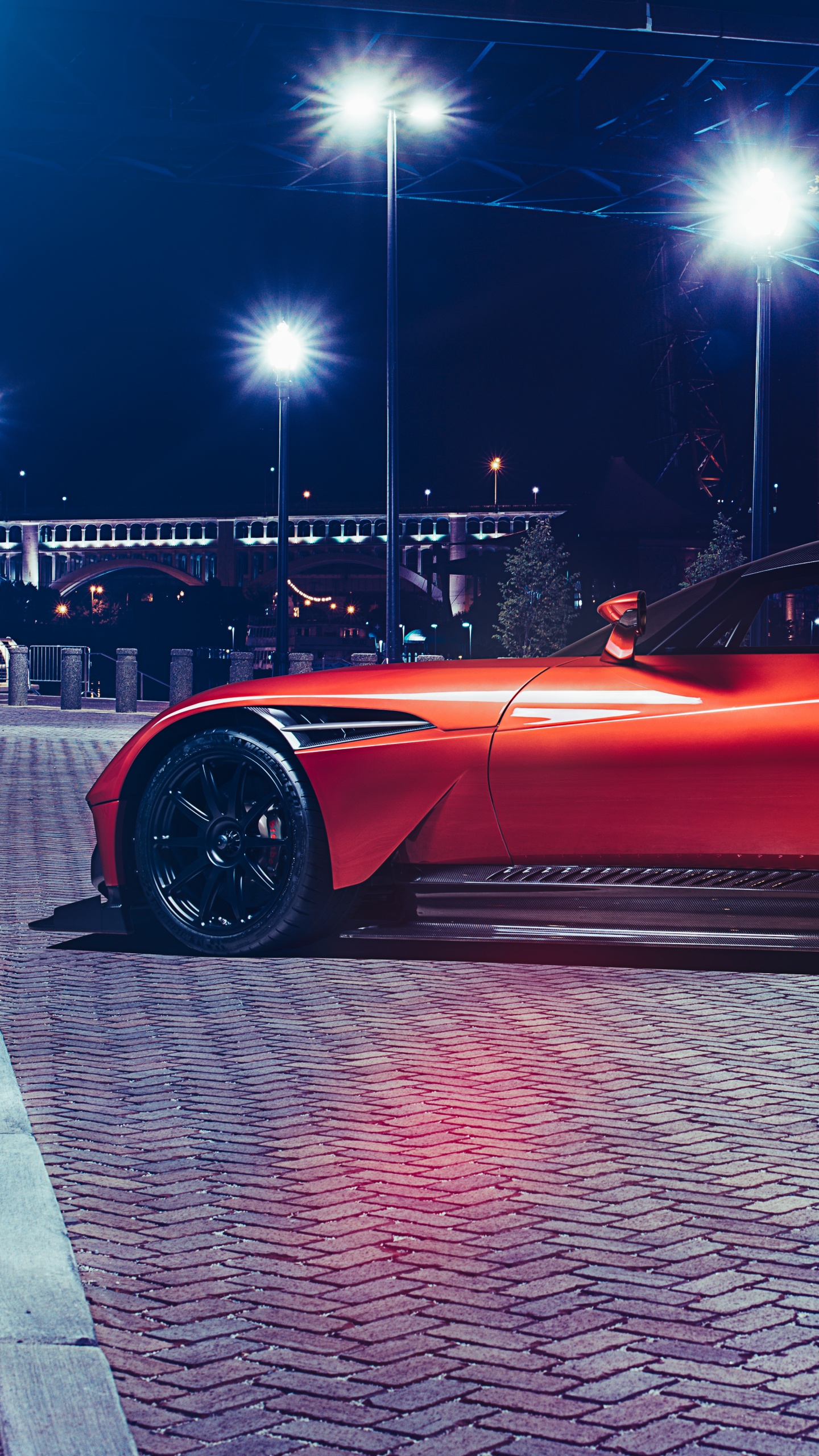 Red Ferrari 458 Italia Parked on Gray Pavement. Wallpaper in 1440x2560 Resolution