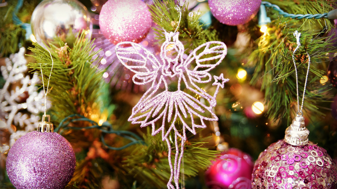 Adorno de Navidad, El Día De Navidad, Decoración de la Navidad, Navidad, Sucursal. Wallpaper in 1366x768 Resolution