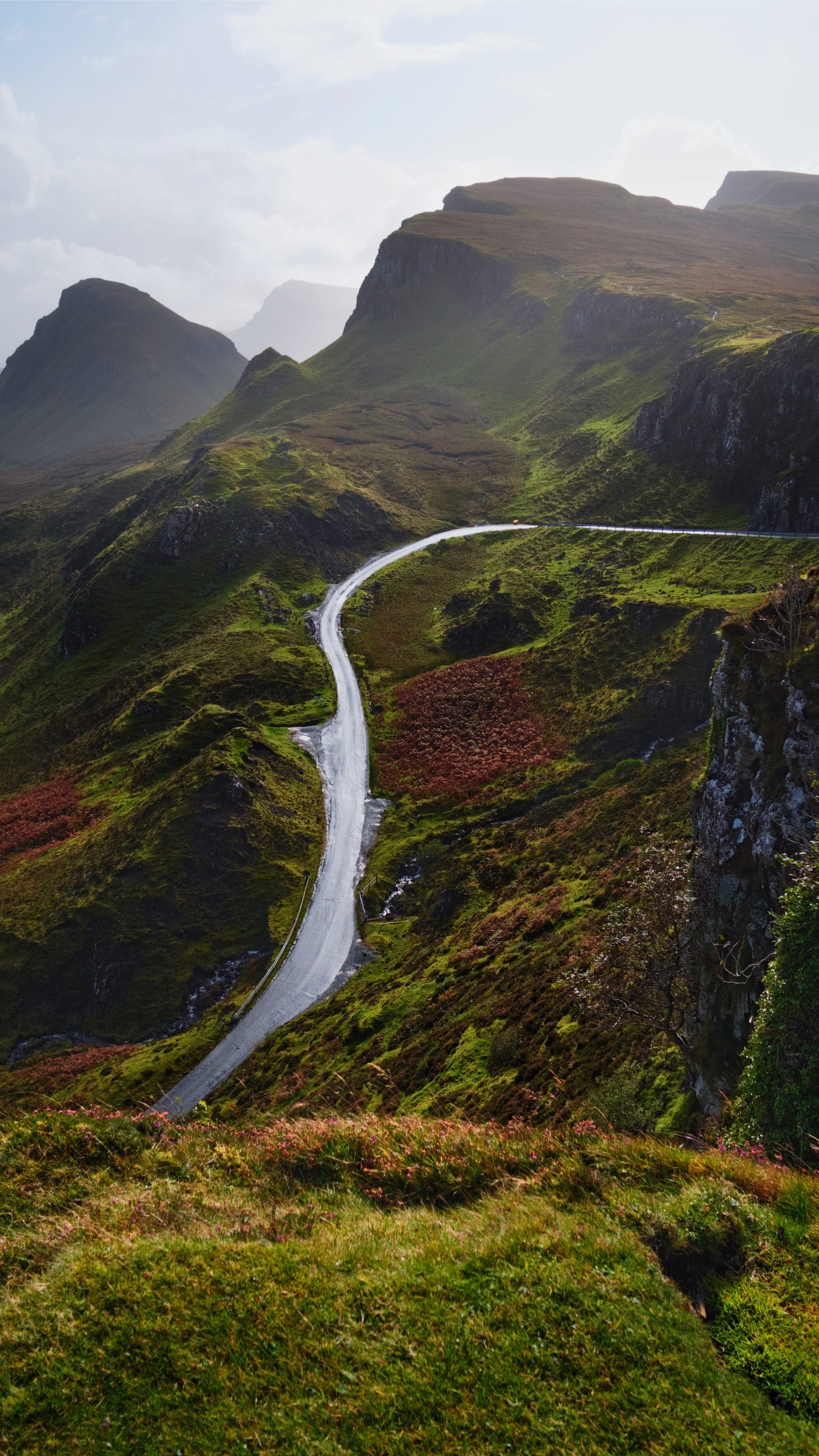 Mountain, Road, Highland, Mountainous Landforms, Natural Landscape. Wallpaper in 1440x2560 Resolution