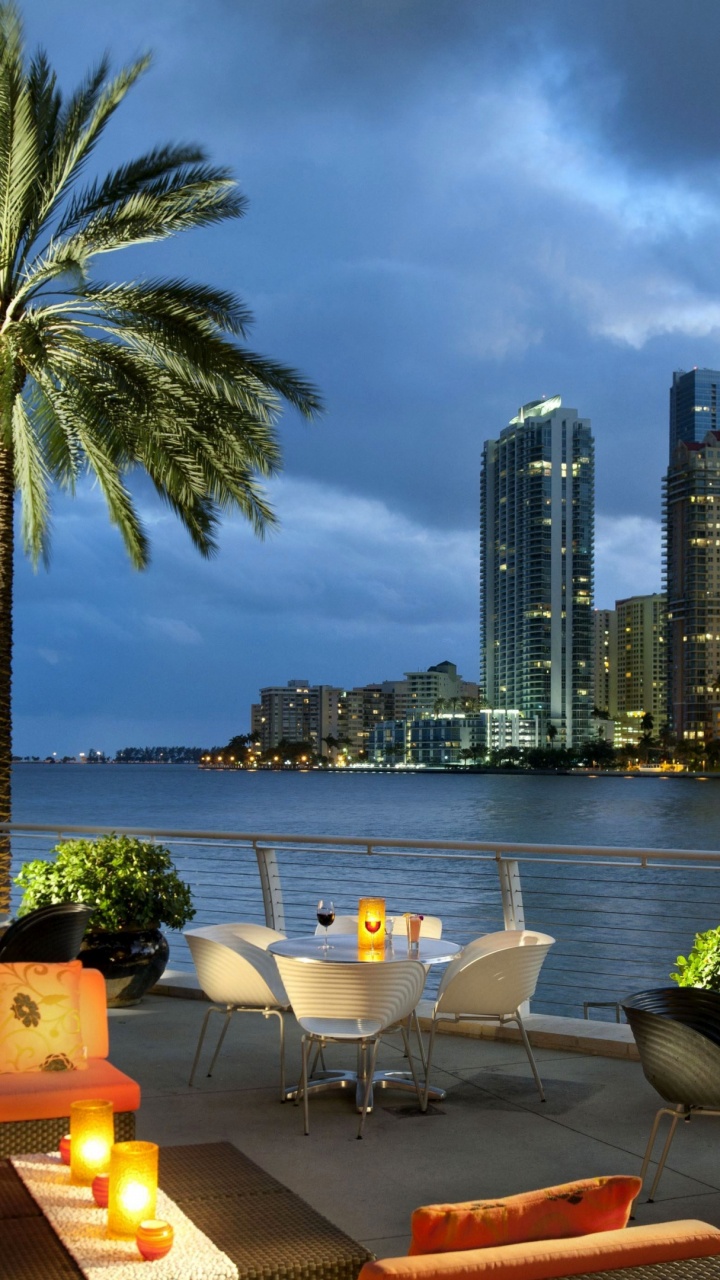 迈阿密, 南部海滩, 酒店, 光, 性质 壁纸 720x1280 允许