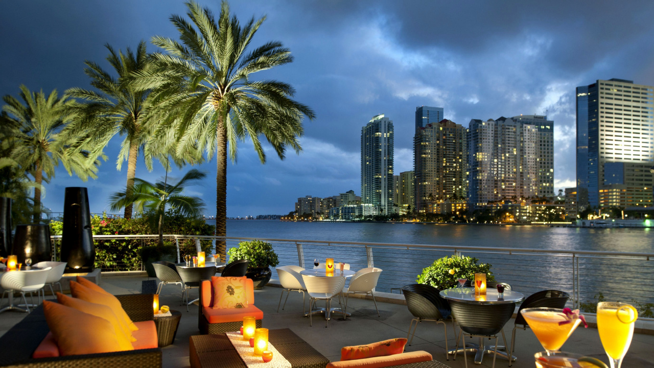 Miami, South Beach, Agua, Edificio, Propiedad. Wallpaper in 1280x720 Resolution