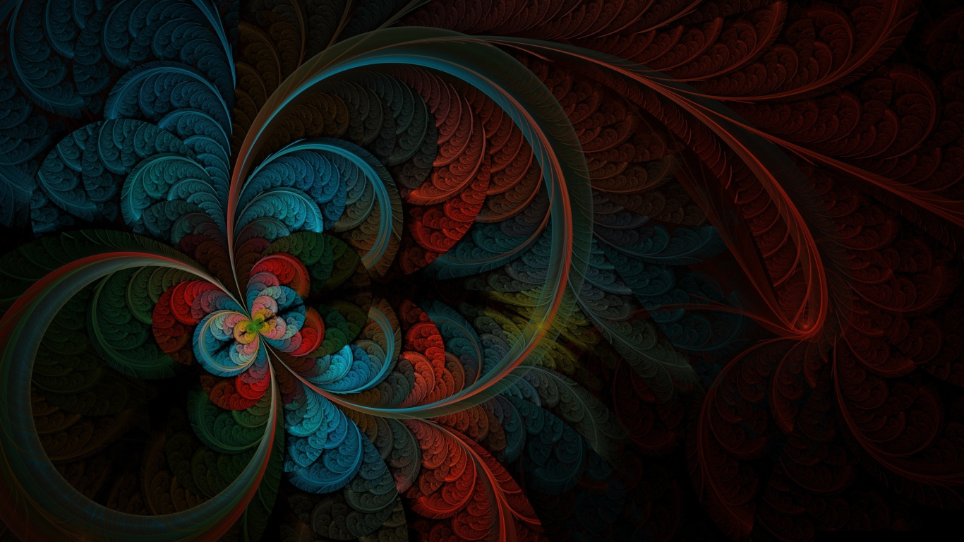 Peinture Abstraite Rouge et Bleue. Wallpaper in 1366x768 Resolution