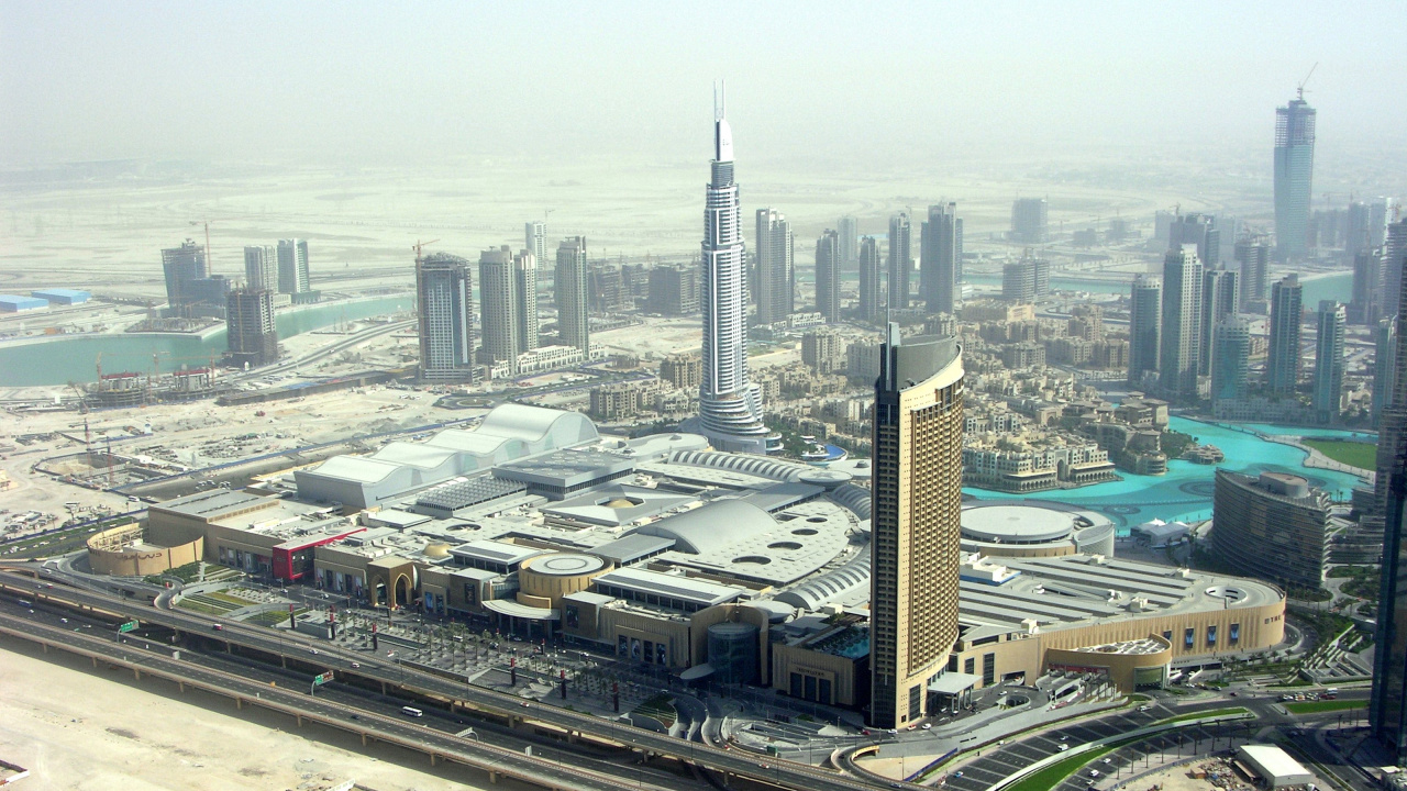 迪拜购物中心, 城市景观, 城市, 大都会, 塔块 壁纸 1280x720 允许