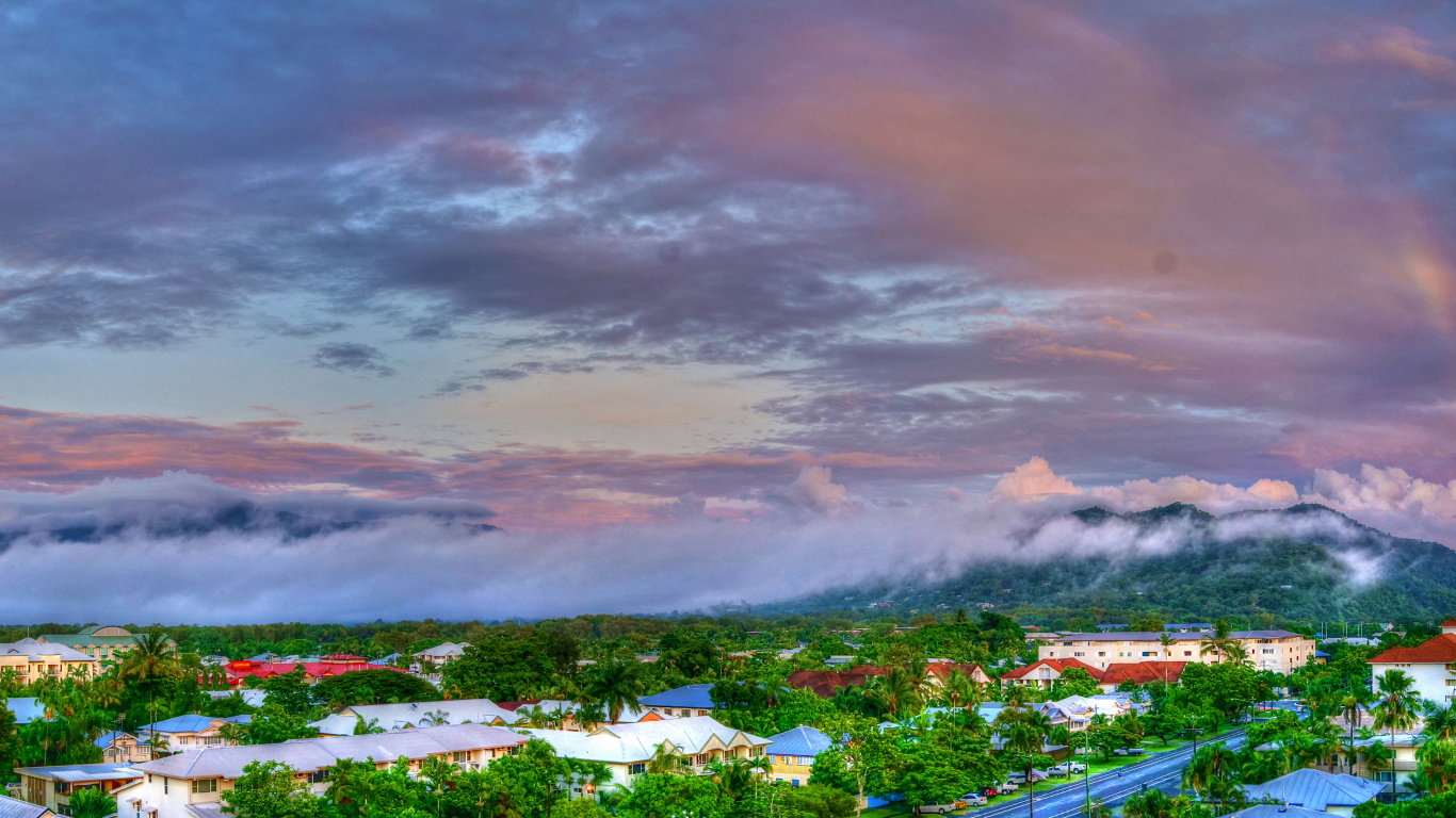 White and Brown Houses Under Cloudy Sky During Daytime. Wallpaper in 1366x768 Resolution