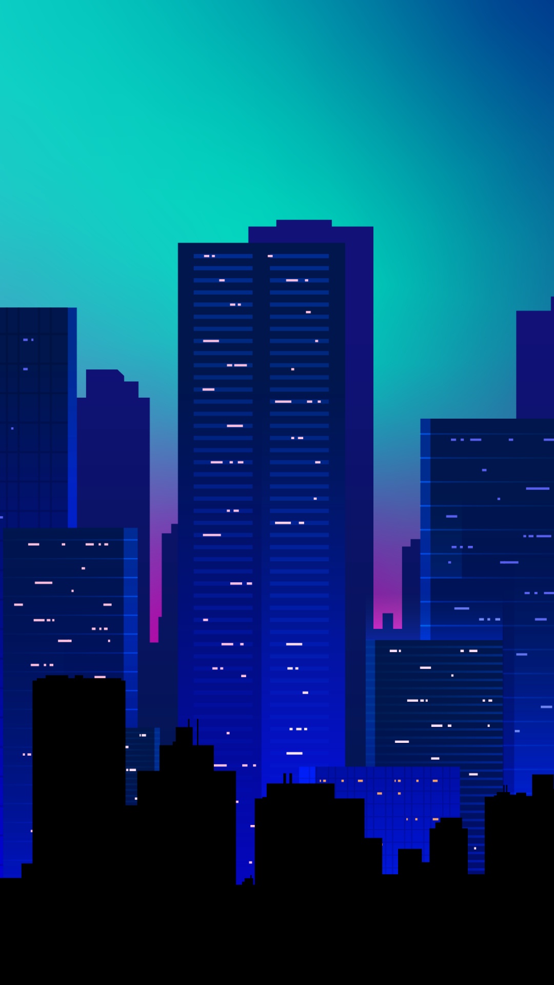 Digital Art, Blue, Daytime, Tower Block, City. Wallpaper in 1080x1920 Resolution