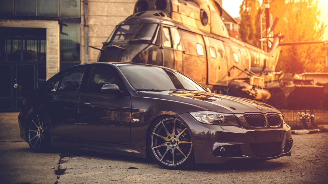 BMW m 3 Negro Estacionado en la Calle. Wallpaper in 1280x720 Resolution