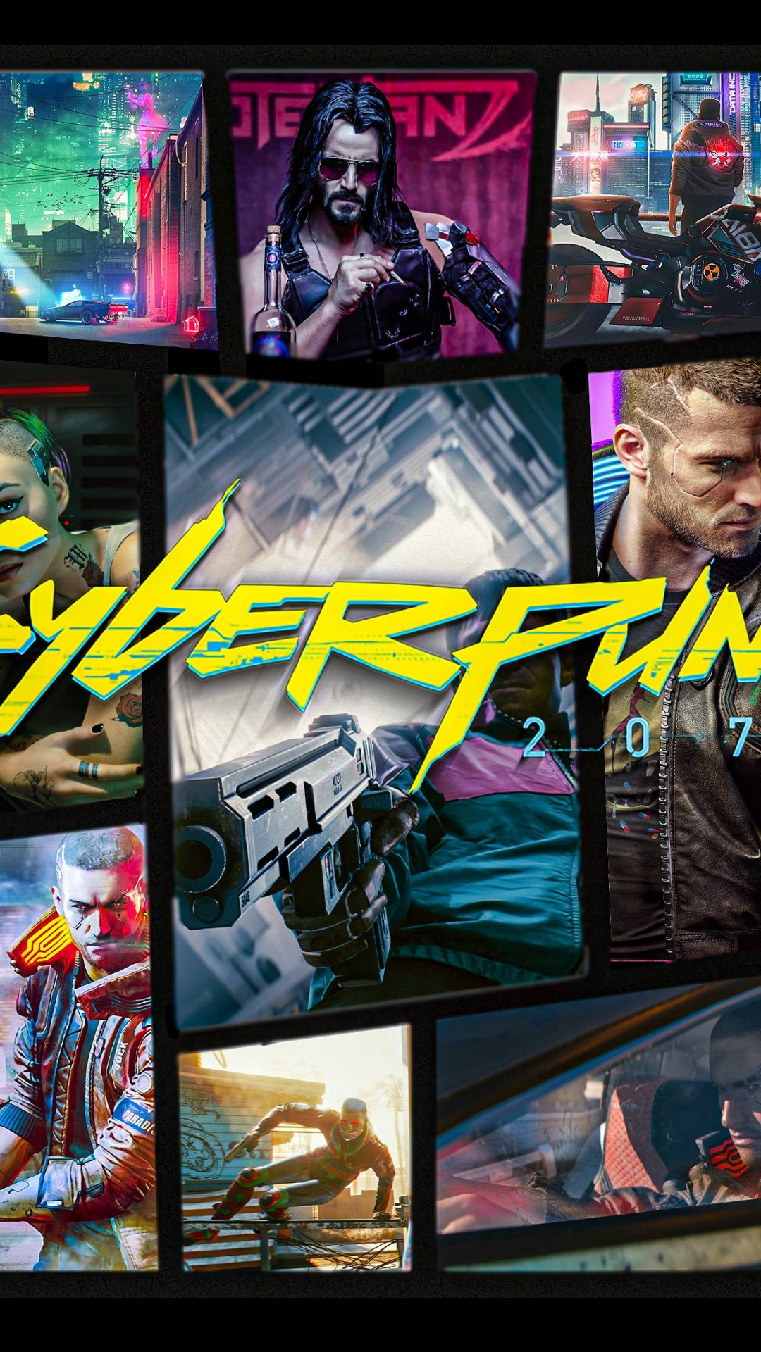 Cyberpunk, Cyberpunk 2077, Cyberpunk 2020, Collage, Grand Theft Auto v. Wallpaper in 1080x1920 Resolution