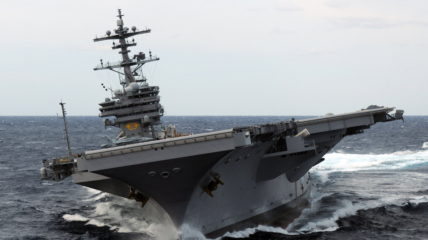 United States Navy, Aircraft Carrier, Amphibious Assault Ship, Light Aircraft Carrier, Supercarrier. Wallpaper in 1366x768 Resolution