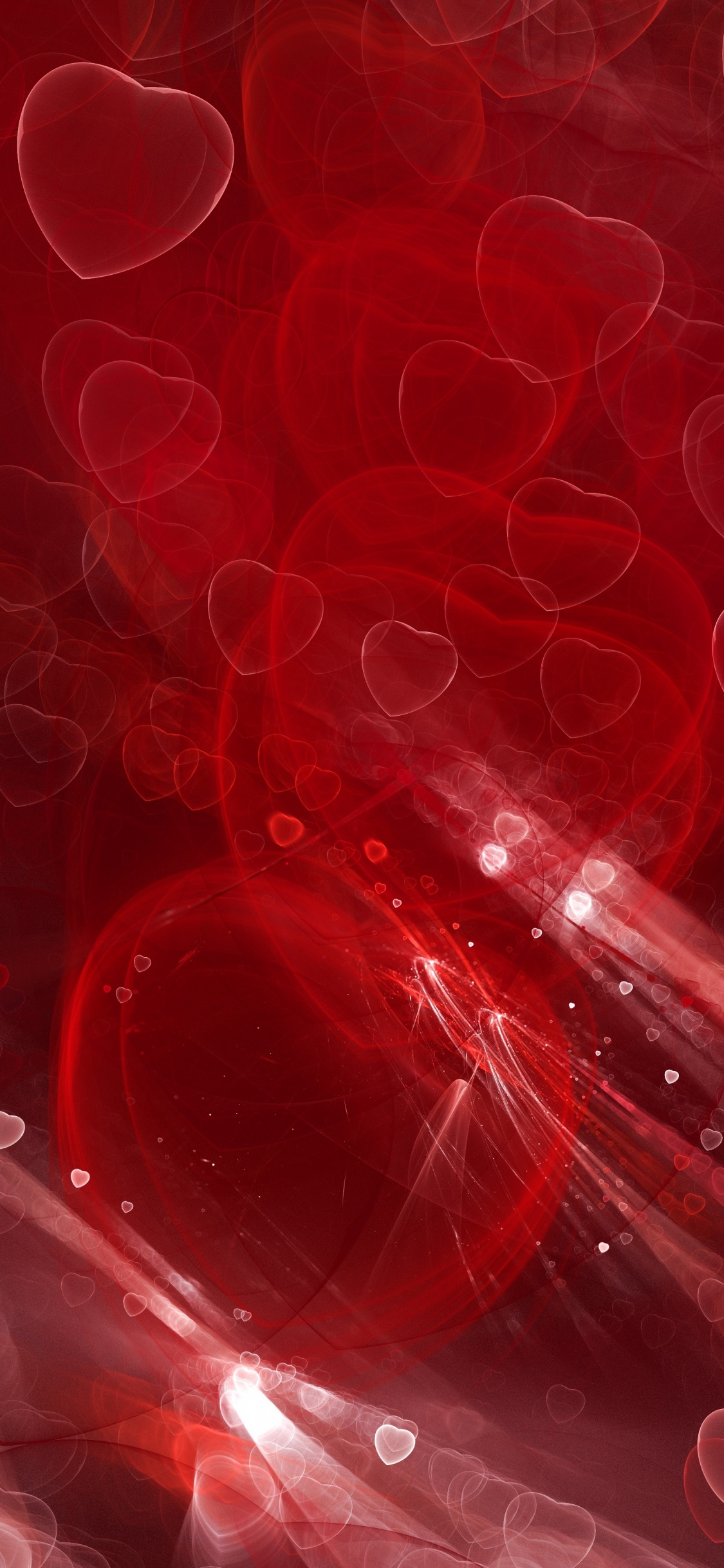 Fractal, Rojo, Rosa, Coraz, Granate. Wallpaper in 1125x2436 Resolution