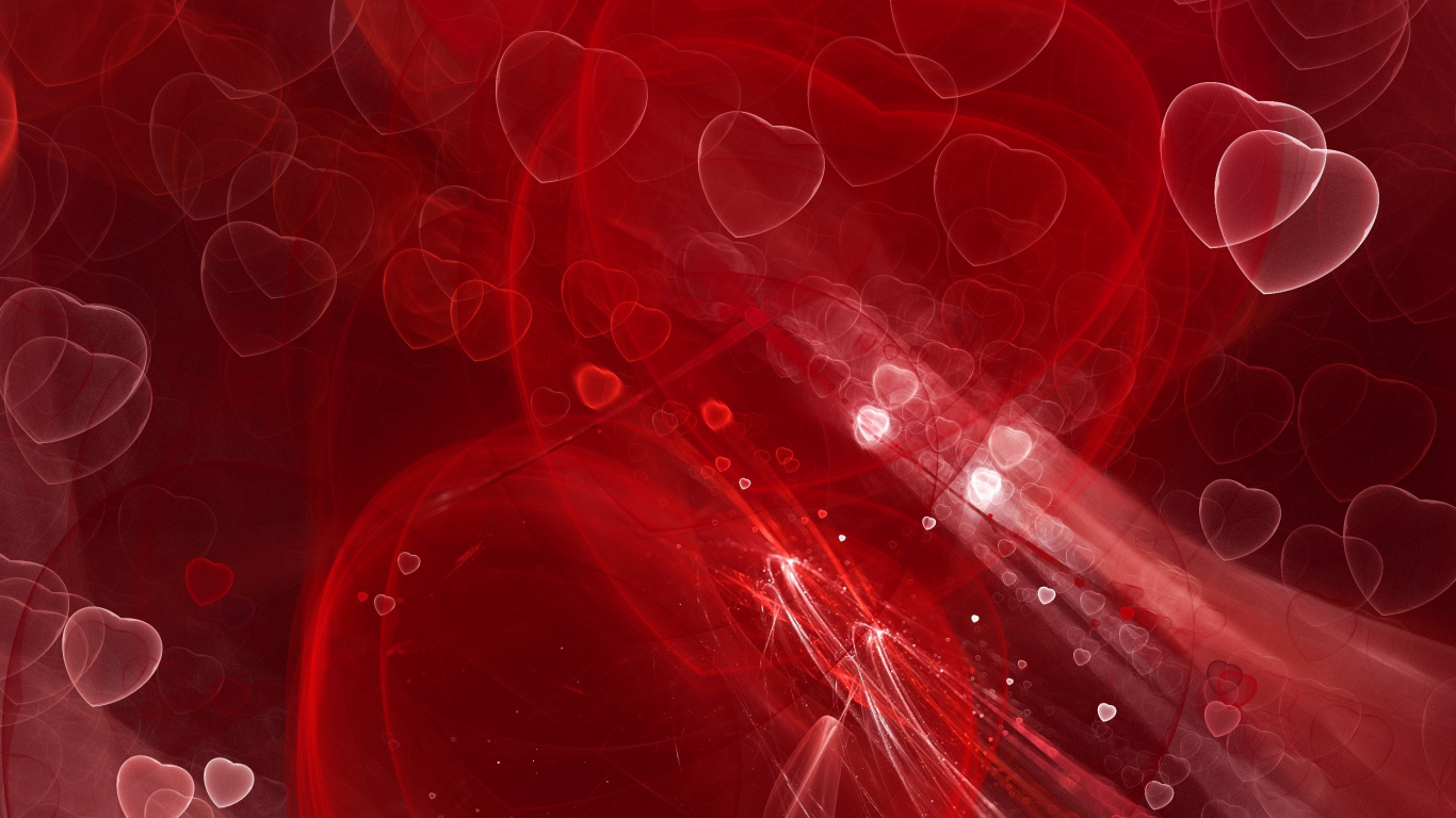 Fractal, Red, Pink, Heart, Maroon. Wallpaper in 1366x768 Resolution