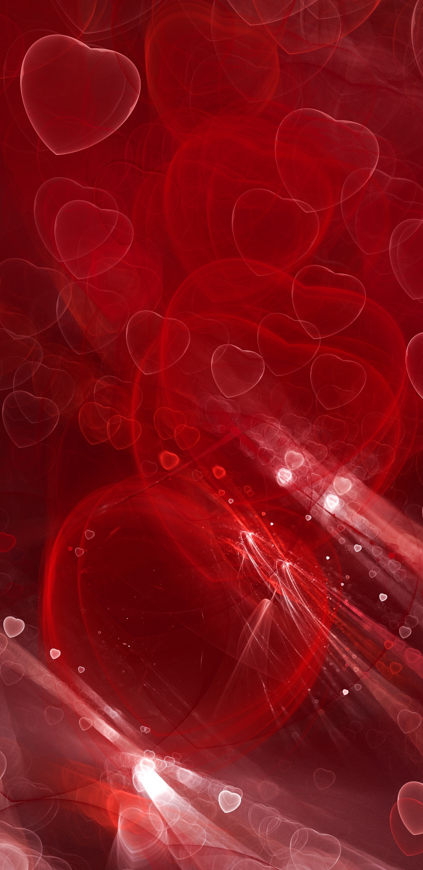Fractal, Red, Pink, Heart, Maroon. Wallpaper in 1440x2960 Resolution